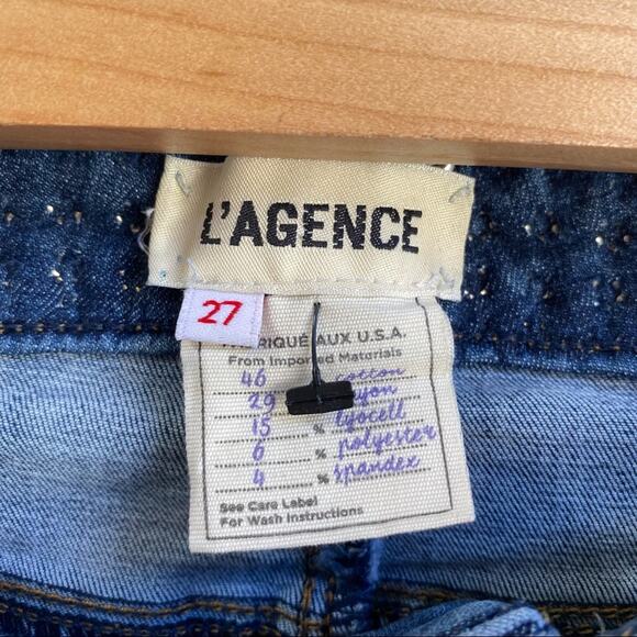 L’AGENCE Margot Studded High Rise Skinny Jeans - Picture 6 of 8